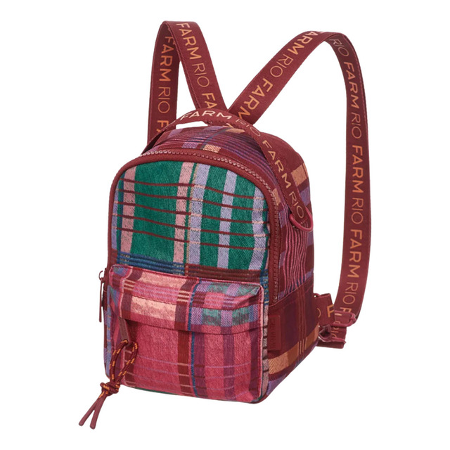 Mini Mochila Farm Borogodó Sofia Xadrez Cor Vermelho Mini Mochila Farm Borogodó Sofia Xadrez Cor Vermelho