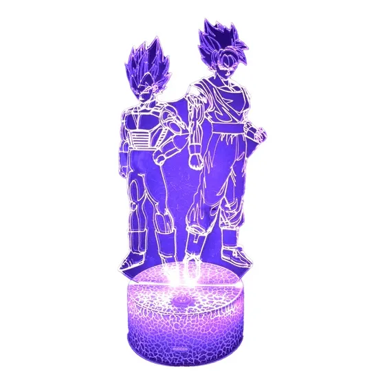 Lámpara 3d Gokú Vegeta Base Agrietada