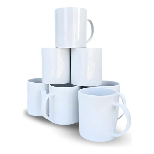 Tazas Para Sublimar Material Promocion Polimero Blanco X12 U