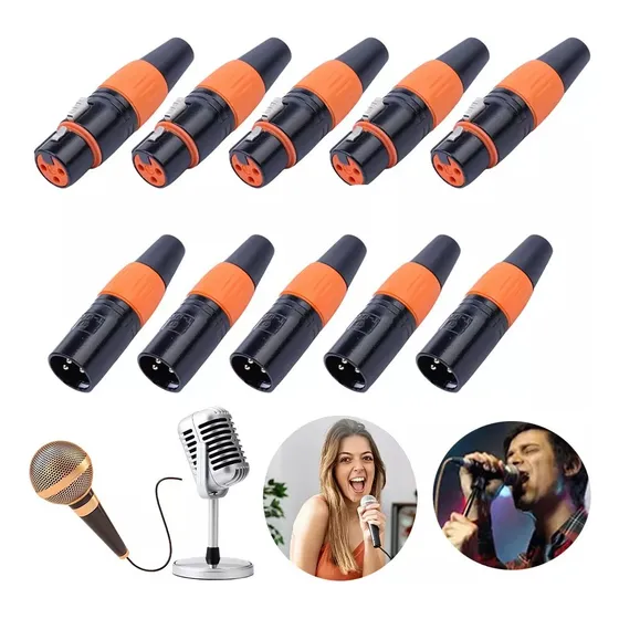 10pzs Conectores Xlr Canon Electrónica Audio Macho Y Hembra
