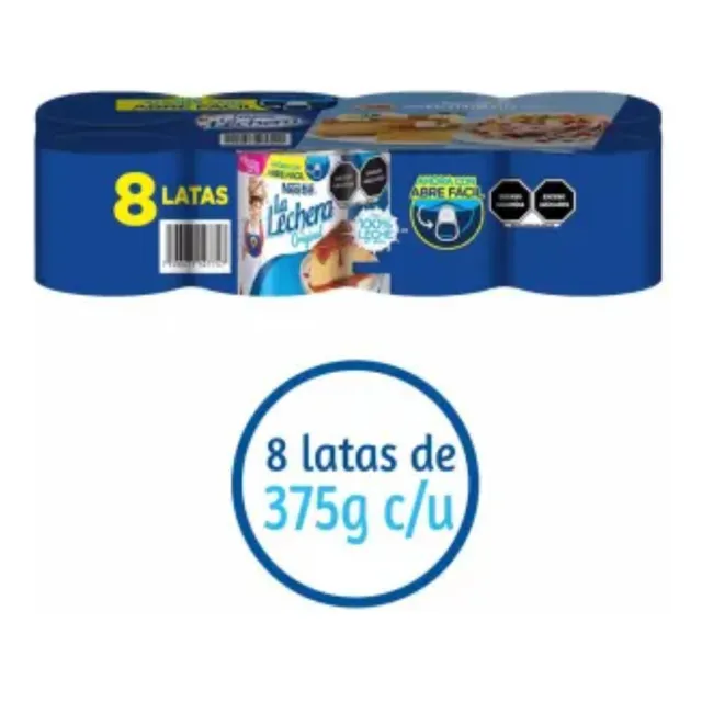 Leche Condensada La Lechera Nestlé 8 Pzas De 375 G C/u