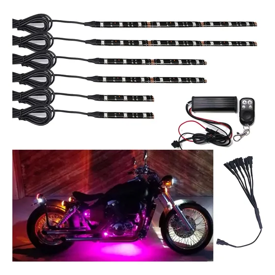 Luz Led Rgb Para Motocicleta 4 Cabl Extension 60 