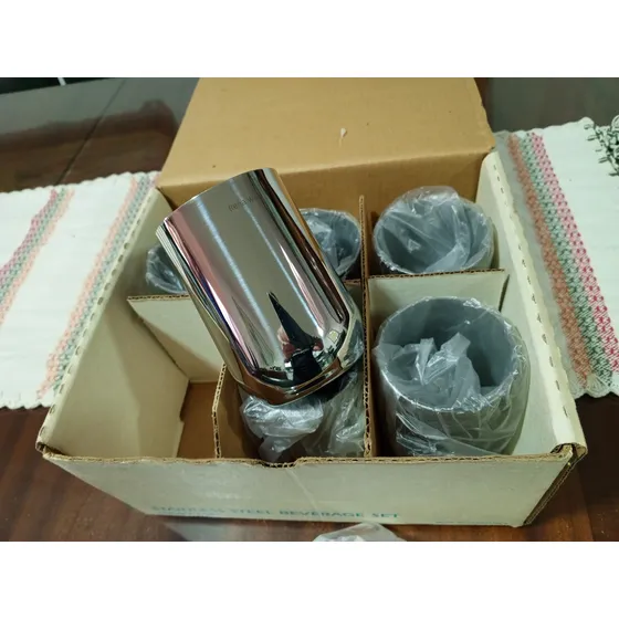 Rena Ware Set  6 Vasos  Acero Inoxidable. Nuevos En Su Caja