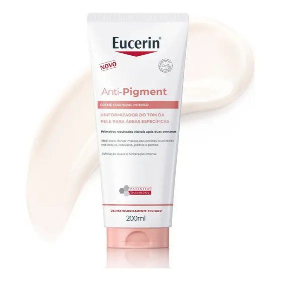 EUCERIN Creme Corporal Antimanchas Intenso 200ml, Anti-Pigment, Clareador Joelho, Coxa e Cotovelo, Thiamidol