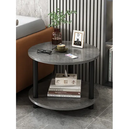 Mesa De Centro,auxiliar,estilo Marmol,madera,minimalista Negro