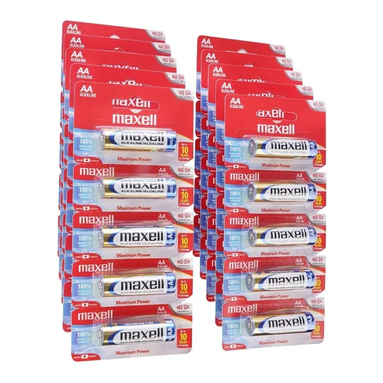 Pack 50 Pilas Alcalinas Maxell Tamaño Aa Doble Aa Caja