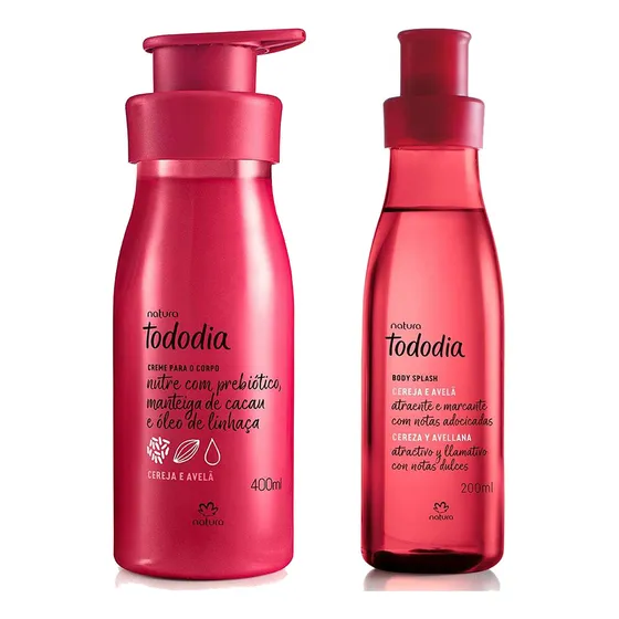 Hidratante 400ml Y Body Splash 200ml Cereza Y Avellana Natura