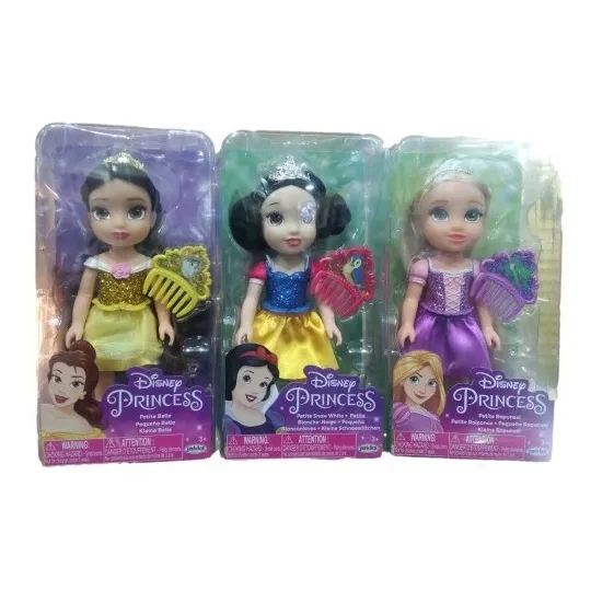 Muñeca Disney Princes Pequeña Bella, Blancanieves, Rapunzel 