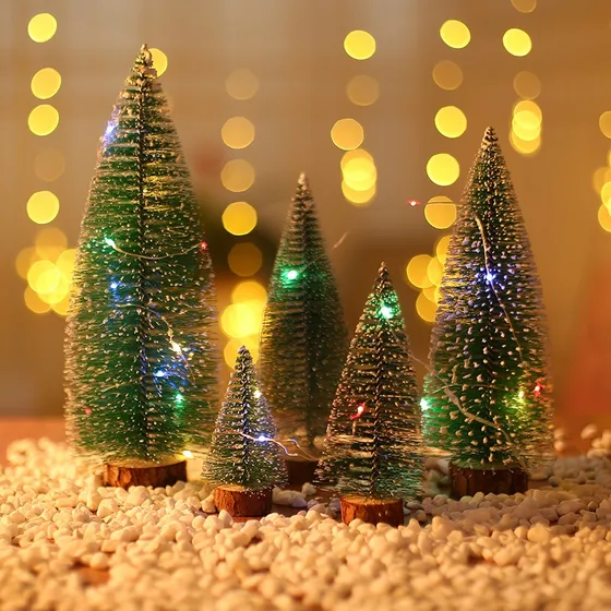 Mini Arbol De Navidad Con Luz Led Famili Decoración Navideña