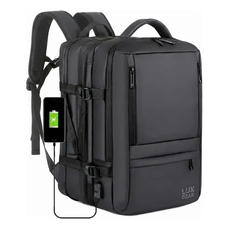 Mochila Maleta Viaje Cabina Luxgear Notebook Impermeable 48l Negro