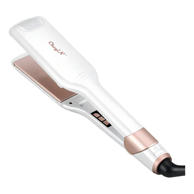 Ckeyin Planchas Para Cabello Profesional Placas Cerámica Alaciadora Planchas Extras Anchas de 55MM Blanca 2 en 1 127v-240v