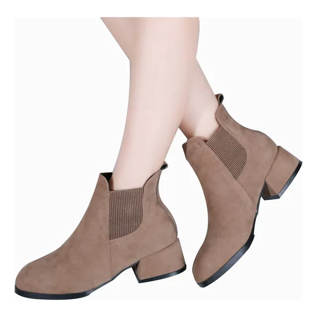 Botines Para Mujer Elegantes Chelsea Con Punta Redonda