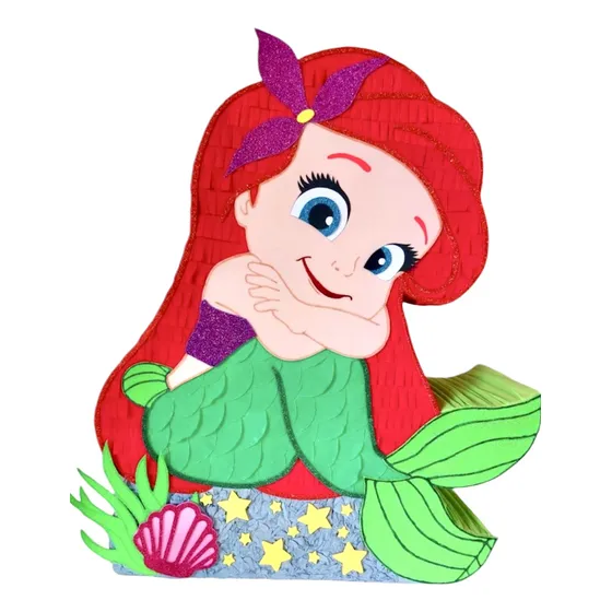 Piñata La Sirenita Ariel Sirena Modelos A Elegir 80 Cm