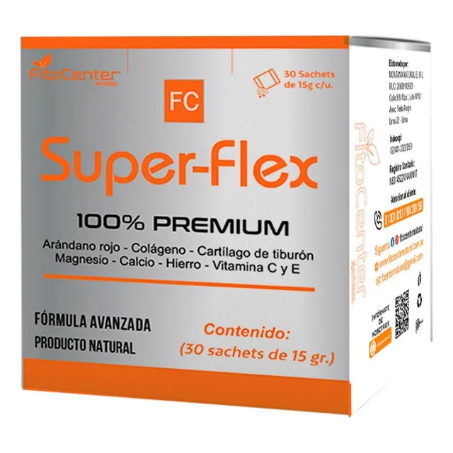 Super Flex Colageno Fitocenter Cartilago - Mg - Calcio 450g