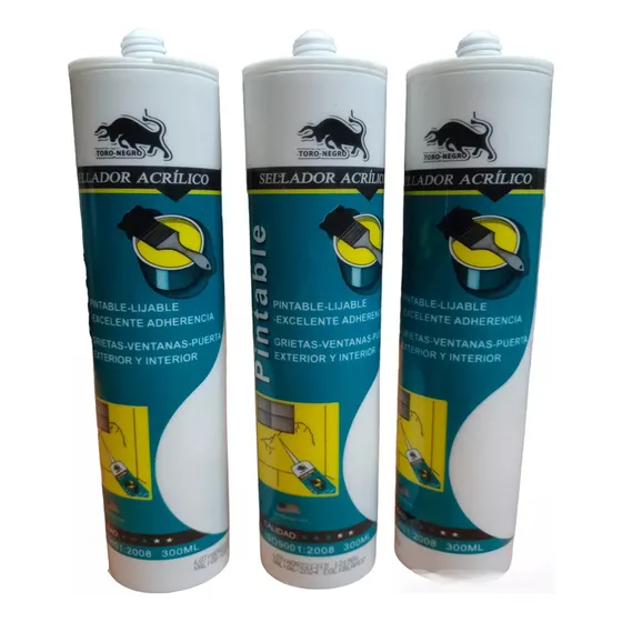 Silicona Sellador Acrílico Pintable Blanco Pak 3 Unidades