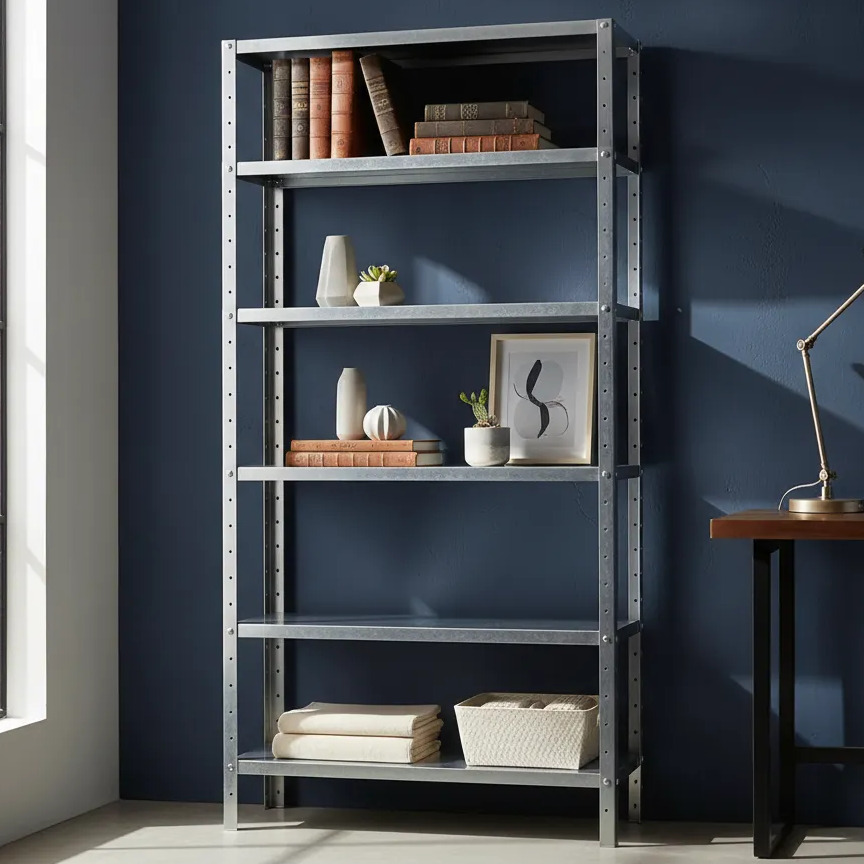 Estante Prateleira Aço 60cm 6 Bandejas Galvanizada Multiuso Prateado