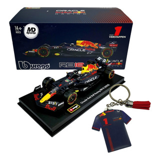 Auto F1 Colección Redbull Rb18 2022 Max Verstappen + Llavero Auto F1 Colección Redbull Rb18 2022 Max Verstappen + Llavero