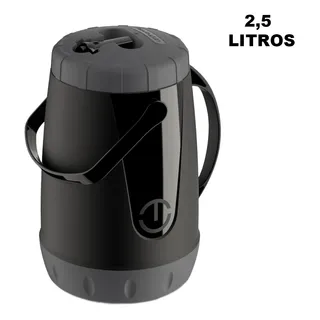 Garrafa TĂ©rmica 2,5l Conserva 12h Ăgua Suco Erva Terere ChĂĄ Cor Preto Garrafa TĂ©rmica 2,5l Conserva 12h Ăgua Suco Erva Terere ChĂĄ Cor Preto