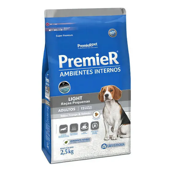 Ração Premier Amb. Internos Light Cães Adultos Salmão/frango 2,5Kg