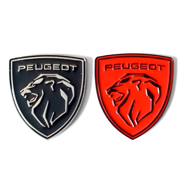Emblema Nuevo Peugeot Tipo Escudo Metálico Rojo O Negro