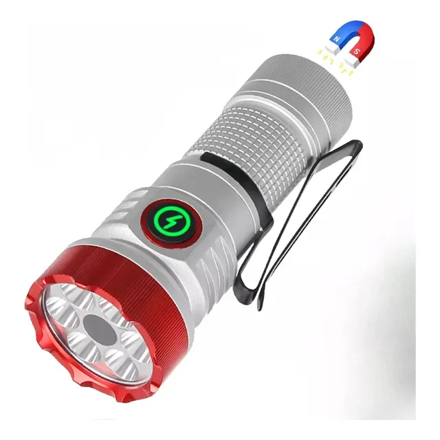Linterna Led Magnética Con Luz Uv Táctica Multifuncional Rgb