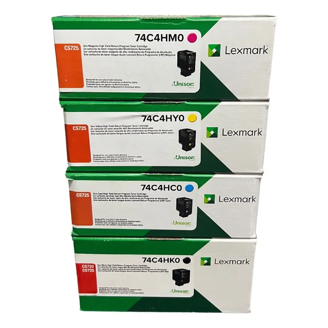 Paq 4 Pzas Toner Lexmark Cs725 Neg / Cyan / Mag / Yellow