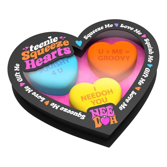 Juguete Antiestrés Nee Doh Squeeze Corazones, 3 Globos Mini
