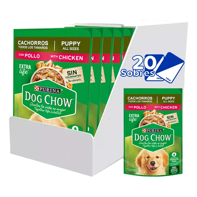Comida Húmeda Dog Chow Cachorros Pollo X100gr (cajax20)
