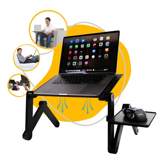Mesa Suporte Cama Notebook Use Deitado Conforto Com Cooler