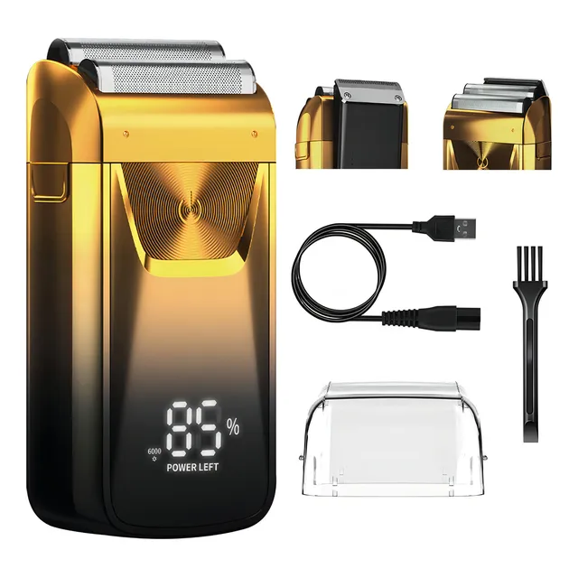 Rasuradora Eléctrica Barba Afeitadora Hombre Cortadora Pelo Color Dorado Annizhty Txd-003