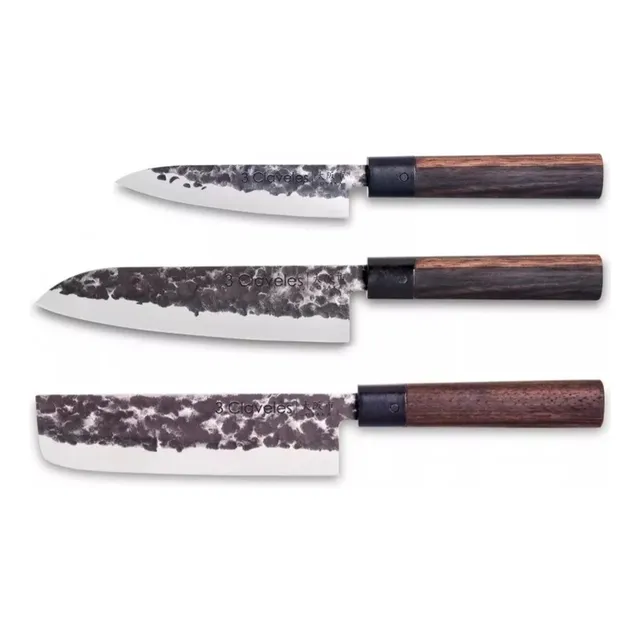 Setx3 Cuchillos Osaka Usuba+santoku+cocina 3claveles 