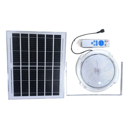 Foco Solar 200wt Ip65 Interior Con Control Remoto Y Panel Blanco