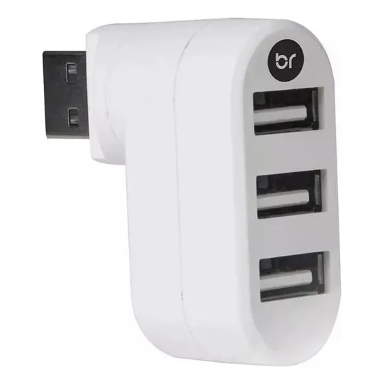 Bright Hub Usb 3 Portas 2.0 Branco 0335 Plug Giratório 1 un