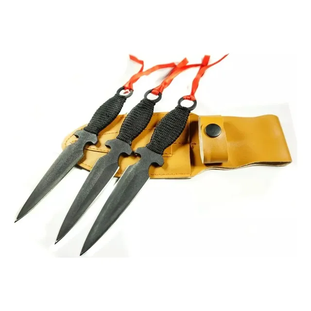Kunai Cuchillo De Lanzar X 3 Con Filo  + Forro
