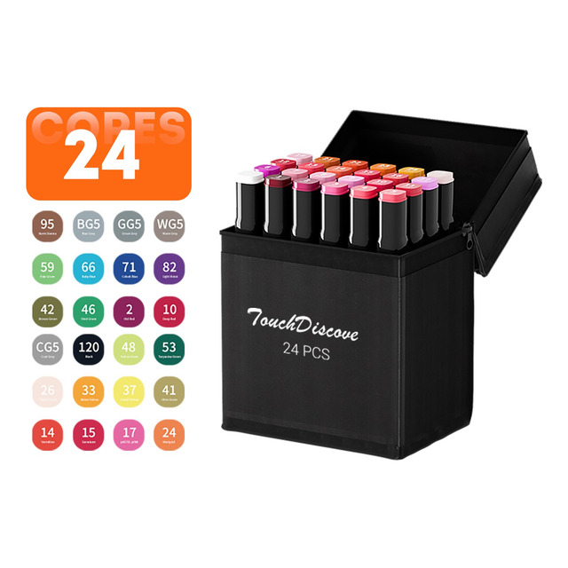Conjunto Canetas Marcador Canetinha Ponta Dupla 24 Cores Kit Conjunto Canetas Marcador Canetinha Ponta Dupla 24 Cores Kit