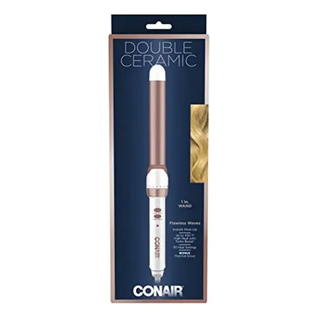 Varita Rizadora Doble De Cerámica Conair; 1 Pulgada; Oro Ros White/rose Gold