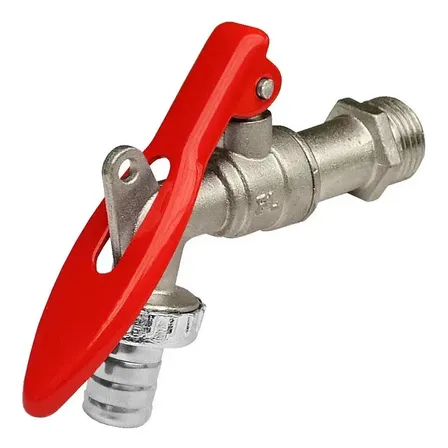 Torneiras Jardim Tanque Esfera Cadeado C/bico 1/2x3/4 Metal Prata Fosco Fosco