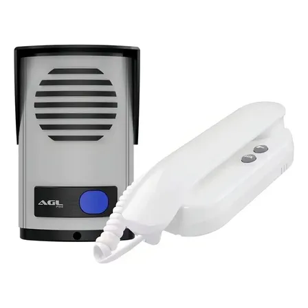 Porteiro Eletrônico Interfone Agl P10s Branco Bivolt Cor Cinza