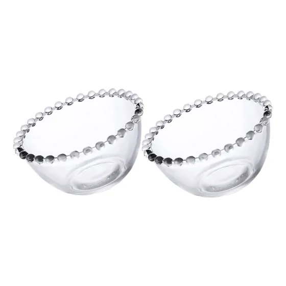 Tazon Vidrio Transparente Para Servir Aperitivo Plato Postre