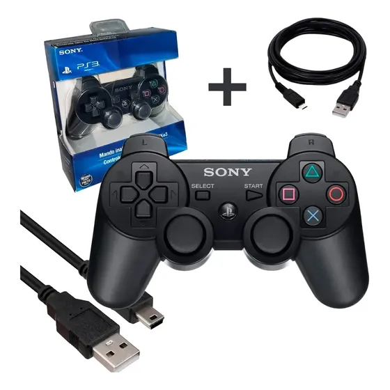 Controle Compatível Com Ps3 Primeira Linha Premium + Cabo