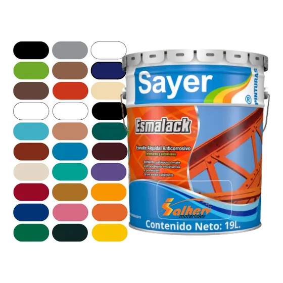 Esmalack E S M A L T E Alquiidalico Cubeta 19 Litros Acabado Brillante Color Aluminio