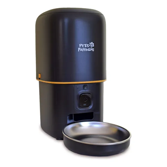 Alimentador Automático Pets & Friends Con Camara Wifi Negro