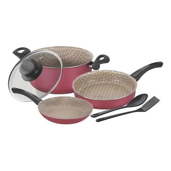 Set Paris Tramontina Teflon 6pz Con Espátula Olla Y Sarten