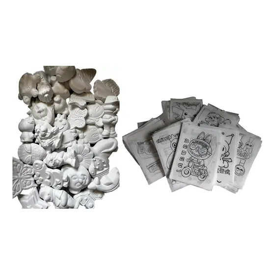 25 Figuras De Yeso + 25 Pellones Para Colorear Tamaño Oficio