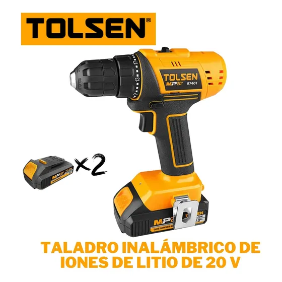 Taladro Inalámbrico De Iones De Litio De 20 V Tolsen 87401