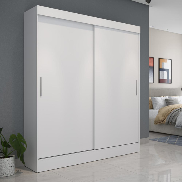 Guarda-roupa 2 Portas De Correr Harry 135 Cm - Branco Guarda-roupa 2 Portas De Correr Harry 135 Cm - Branco