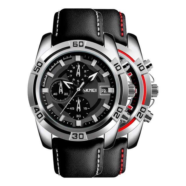 Reloj Skmei Moda Cuero 9156 Cronógrafo Resiste Agua Original