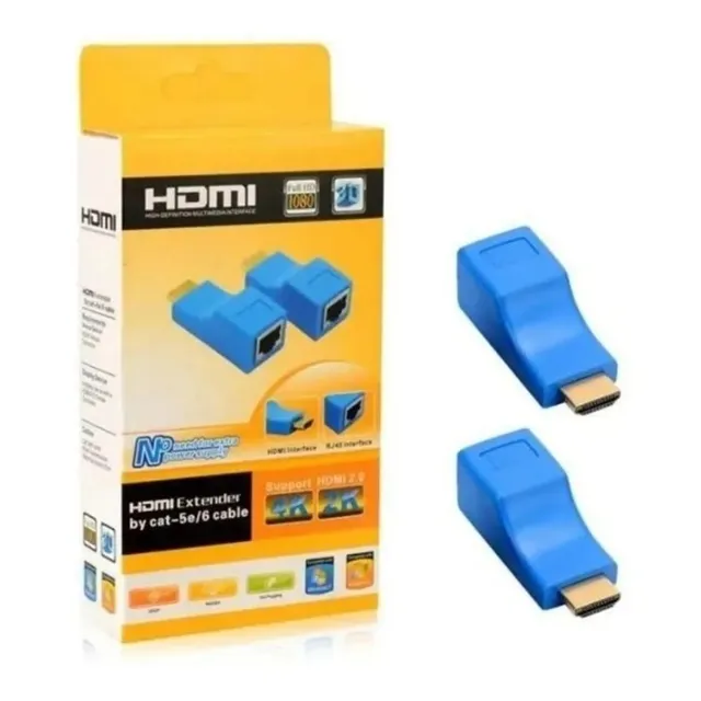 Adaptador Hdmi 30m Sobre Cat 5e 6e Utp Red Rj45 + Envio 