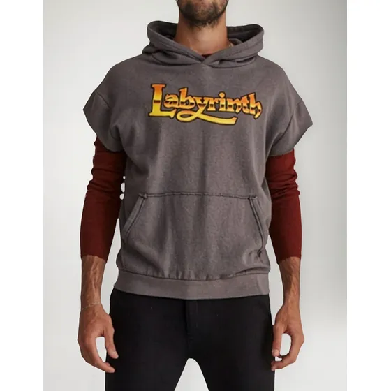 Buzo Short Sleeve Hoodie Grey Harvey Willy's Labyrinth