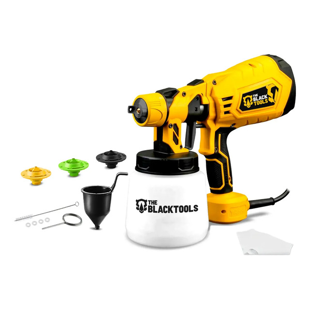 Pistola De Pintura E Pulverizadora Elétrica Portátil Hvlp 1.250l C/5 Bicos E Acessórios 60...
